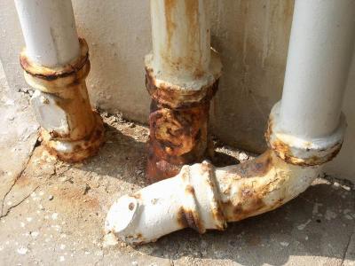 Open pipes off our front door. Also served as stepping stone for me to reach the cloth lines.