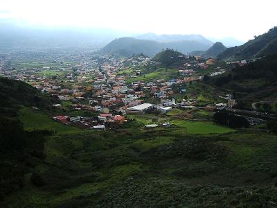 Looking back to the west over the town of Las Mercedes