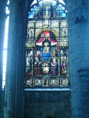 Stained glass window in St Niklaas