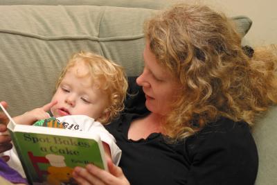 Michelle reads to Clara