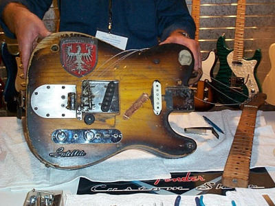 A strat pickup (a 54 I believe) has been put in the neck position.