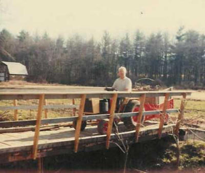 Leaving the site of his future magnolia garden at Tranquility Place, c1980