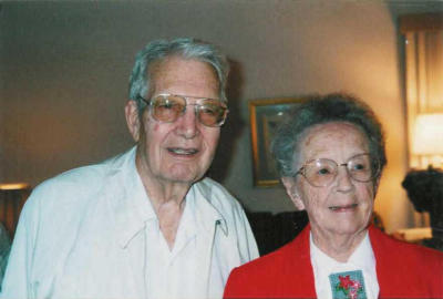 Celebrating Mary Lou's 90th birthday, September 14, 2001
