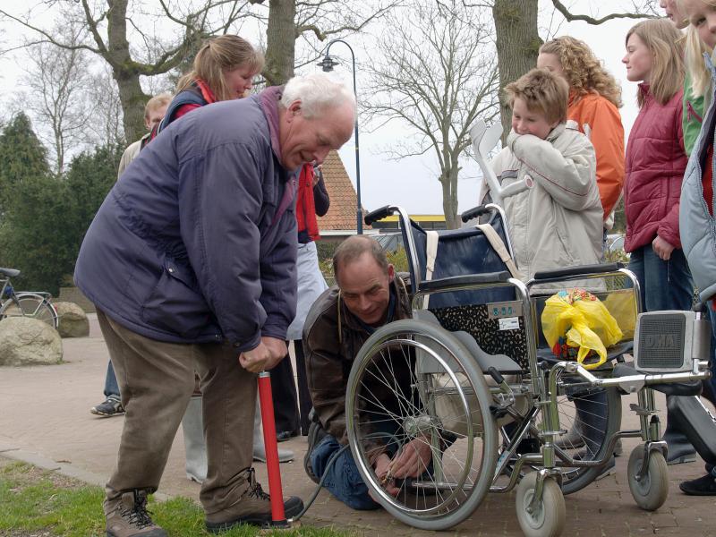 Flat tyred Wheelchair
