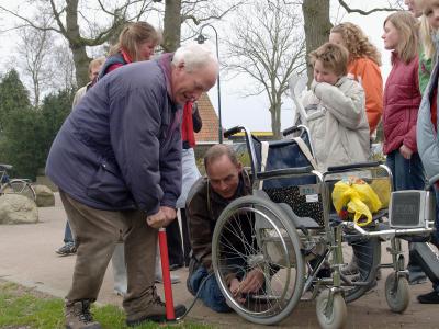 Flat tyred Wheelchair
