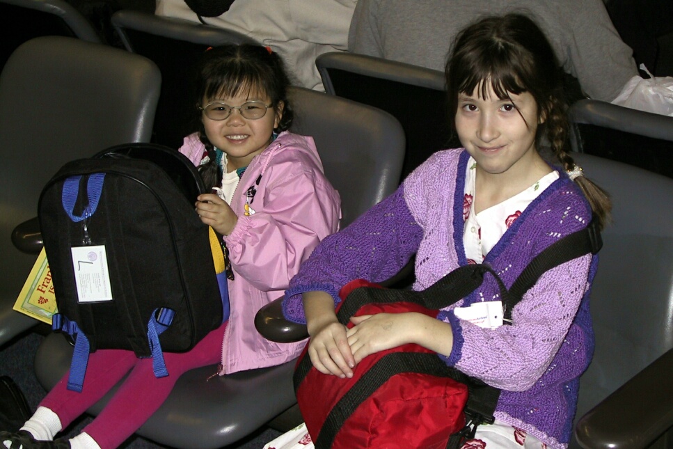 Leah and Anna on Plane