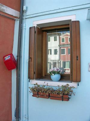 Burano colors in the window - Venice