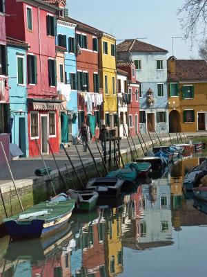 Reflection of colors in the canals in Burano III
