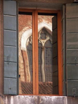 Church window in the window in Venice