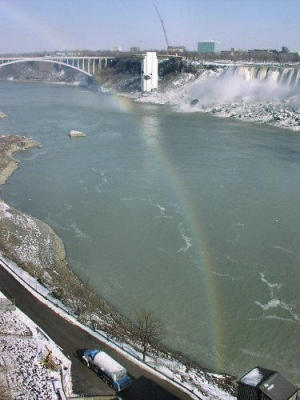 A rainbow over the Rainbow Bridge