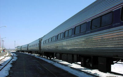 Waiting after customs at the Niagara Falls, NY station