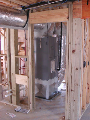 The downstairs air handler