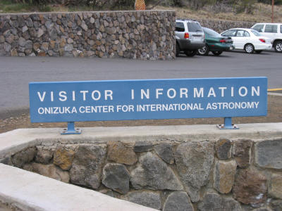 Sign at the entrance to the Visitor Information Station (VIS) at 9,000 ft.