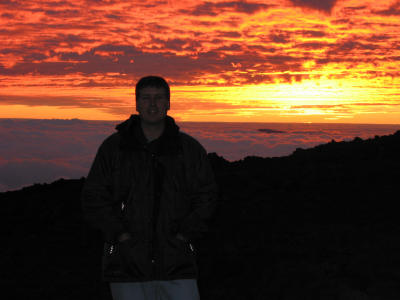 Picture of me silhouetted by the sunset.