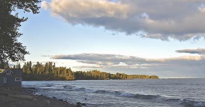 Lake Superior shore at sunset