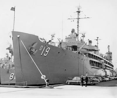 Destroyer Tender at Pier Two , 1961, Newport , RI.
