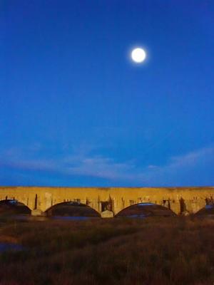 Moon Over the Pecos River Flume by Gordon W