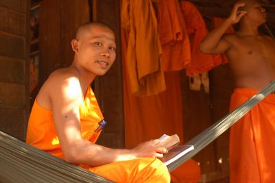 monks relaxing
