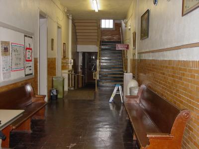 Hall from lobby looking toward public restrooms