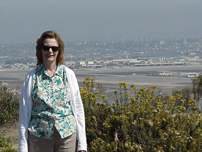 Cathy Waltz at Point Loma overlooking Coronada Naval Air Station