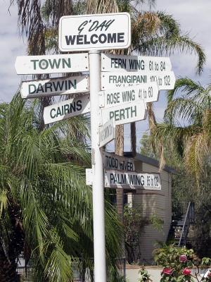 Alice Springs Motel Signs.