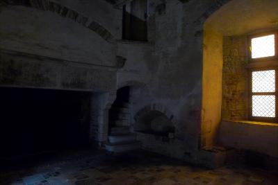 In the kitchen at Pirou Castle
