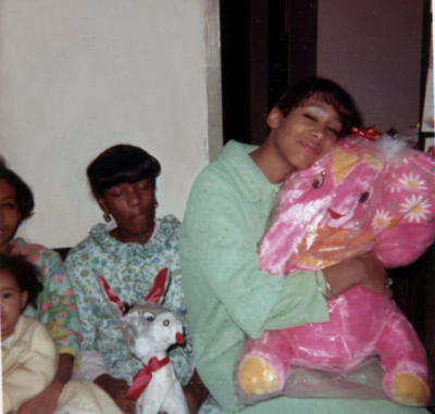 Pamela Graham and Deborah Warwell Christmas 1968