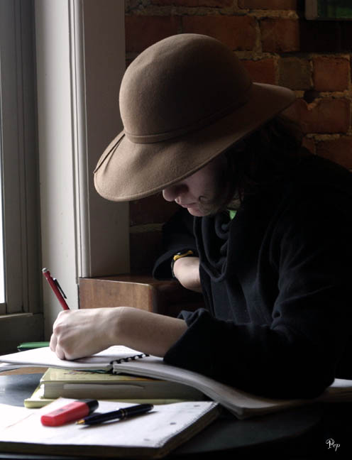 March 20 - Girl in hat by the window