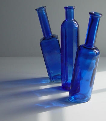 Blue Bottles I  by Faye White