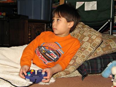 Getting comfy to play Gamecube