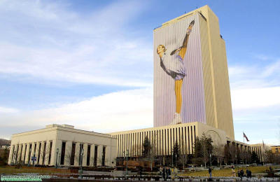 LDS Office Building with Banner
