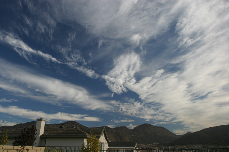 Backyard, a lot of clouds