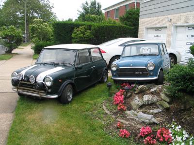 Mini Coopers on a Front Lawn, Long Beach, NY 2004