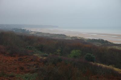 Omaha Beach - looking west from above bunker area