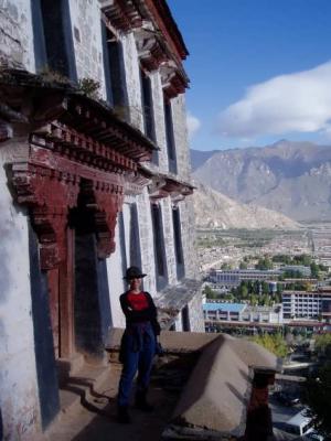 Liu Fang on the steps of the Potala. She is one of my travel mates on this trip.