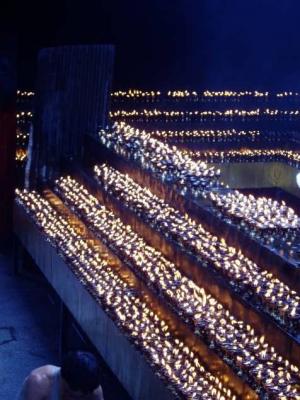 Yak-butter lamps.