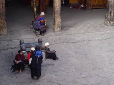 Devotees in the Jokhang courtyard.