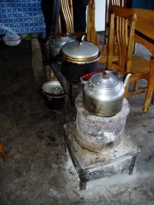 Stove in a small restuarant, Amdo.