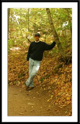 Me along one of the trails in The Flume in Franconia Notch State Park.