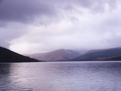 Across Loch Fyne to Binnein an Fhidhleir in cloud