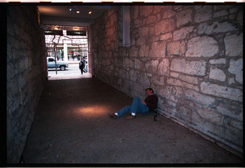 Mike, passed out in the alley again.