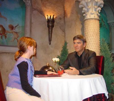Miranda meets George Clooney at the wax museum