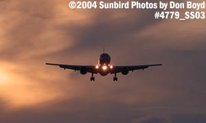 United Airlines B757-222 aviation sunset stock photo #4779