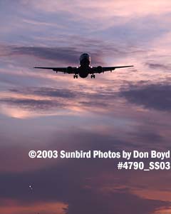 American Airlines B737-823 airliner aviation sunset stock photo #4790P