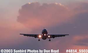 American Airlines A300-605R N77080 airline aviation sunset stock photo #4814