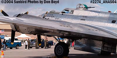 Confederate Air Force's B-17G Sentimental Journey N9323Z at the Aviation Nation practice Air Show stock photo #2274