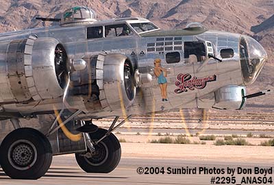 Confederate Air Force's B-17G Sentimental Journey N9323Z at the Aviation Nation practice Air Show stock photo #2295