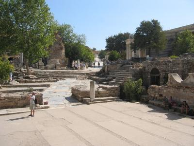 From the library steps, looking toward Curetes Street