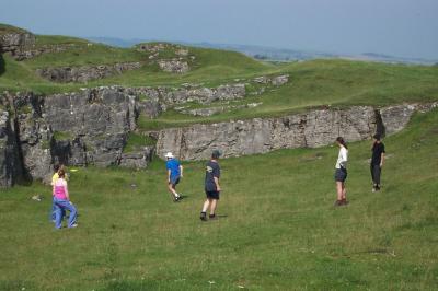 Ultimate Frisbee up on the crags
