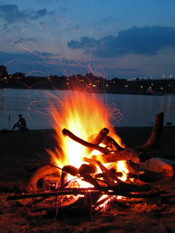Beach fire in Cologne